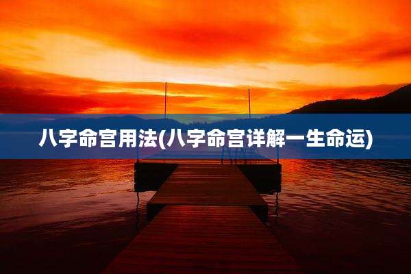 八字命宫用法(八字命宫详解一生命运)
