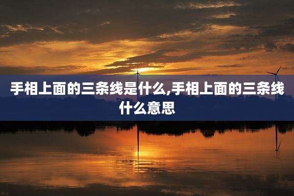 手相上面的三条线是什么,手相上面的三条线什么意思