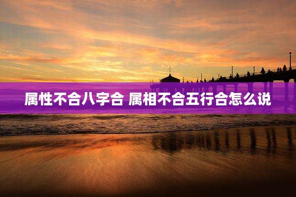 属性不合八字合 属相不合五行合怎么说