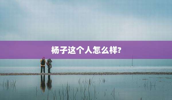 杨子这个人怎么样?