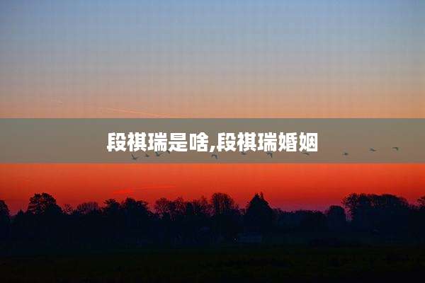 段祺瑞是啥,段祺瑞婚姻