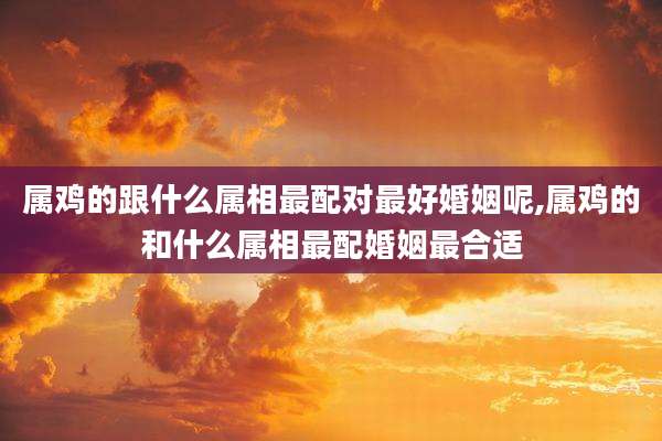 属鸡的跟什么属相最配对最好婚姻呢,属鸡的和什么属相最配婚姻最合适