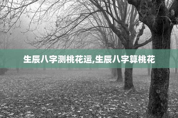 生辰八字测桃花运,生辰八字算桃花