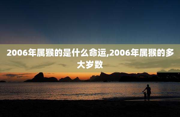 2006年属猴的是什么命运,2006年属猴的多大岁数
