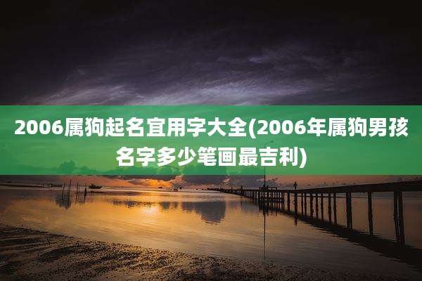 2006属狗起名宜用字大全(2006年属狗男孩名字多少笔画最吉利)