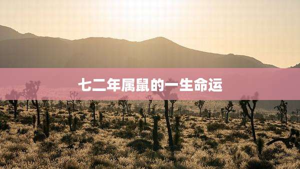 七二年属鼠的一生命运