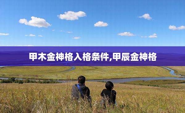 甲木金神格入格条件,甲辰金神格