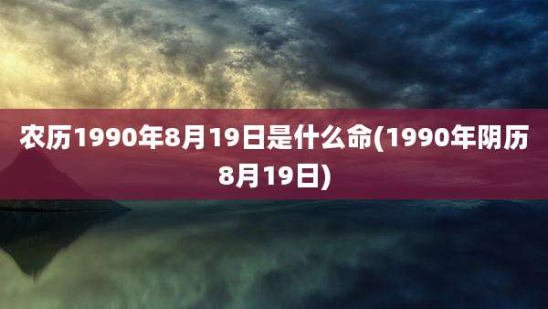 农历1990年8月19日是什么命(1990年阴历8月19日)