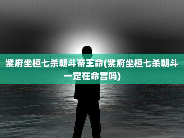 紫府坐桓七杀朝斗帝王命(紫府坐桓七杀朝斗一定在命宫吗)