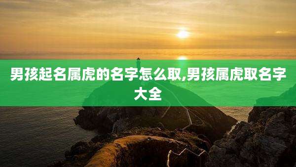 男孩起名属虎的名字怎么取,男孩属虎取名字大全