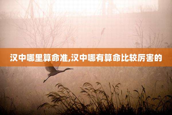 汉中哪里算命准,汉中哪有算命比较厉害的