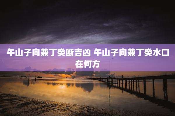 午山子向兼丁癸断吉凶 午山子向兼丁癸水口在何方