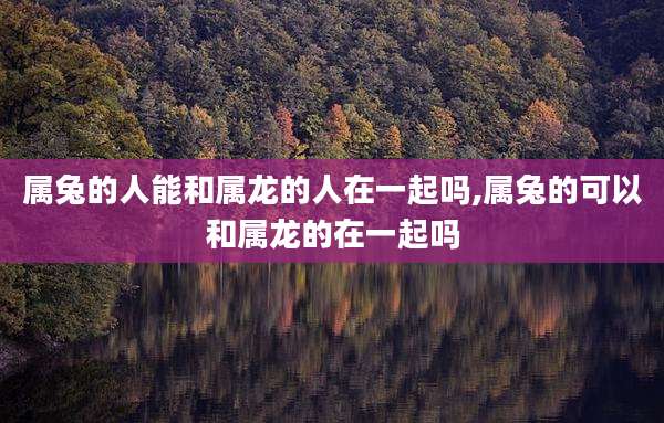 属兔的人能和属龙的人在一起吗,属兔的可以和属龙的在一起吗