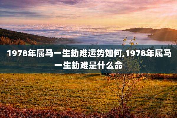 1978年属马一生劫难运势如何,1978年属马一生劫难是什么命