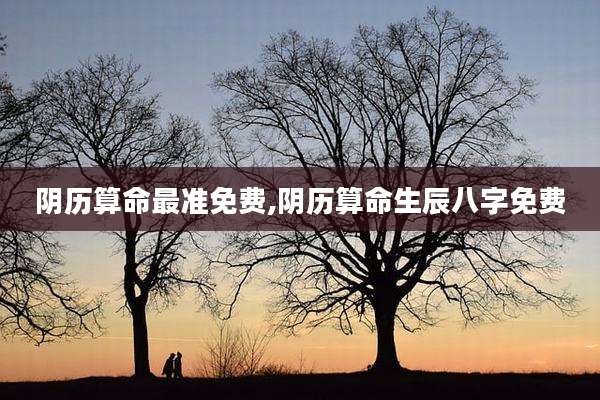 阴历算命最准免费,阴历算命生辰八字免费