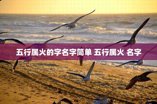 五行属火的字名字简单 五行属火 名字