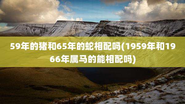 59年的猪和65年的蛇相配吗(1959年和1966年属马的能相配吗)