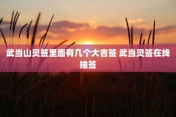 武当山灵签里面有几个大吉签 武当灵签在线抽签