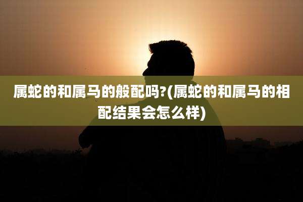 属蛇的和属马的般配吗?(属蛇的和属马的相配结果会怎么样)