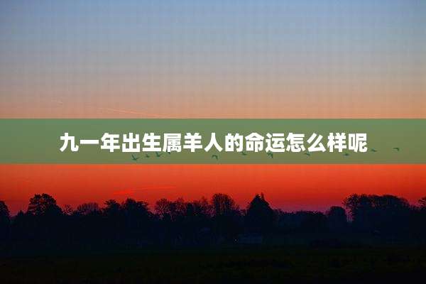九一年出生属羊人的命运怎么样呢