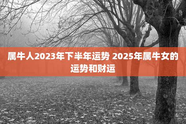 属牛人2023年下半年运势 2025年属牛女的运势和财运