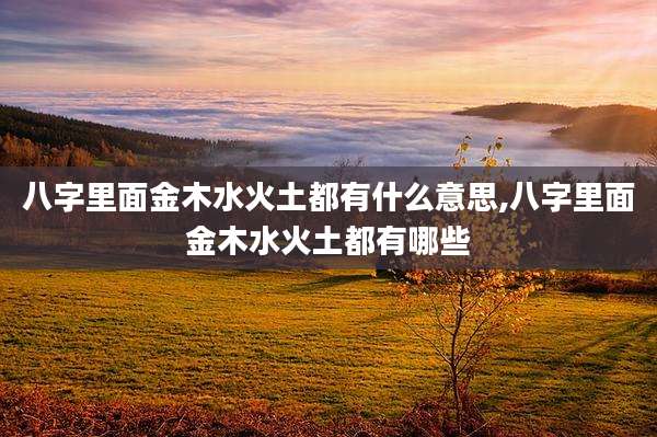 八字里面金木水火土都有什么意思,八字里面金木水火土都有哪些