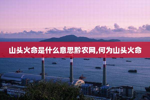 山头火命是什么意思黔农网,何为山头火命