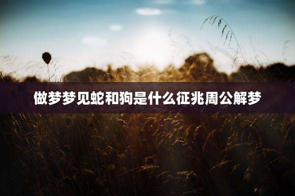 做梦梦见蛇和狗是什么征兆周公解梦