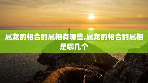 属龙的相合的属相有哪些,属龙的相合的属相是哪几个