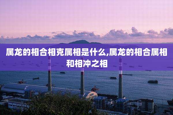 属龙的相合相克属相是什么,属龙的相合属相和相冲之相