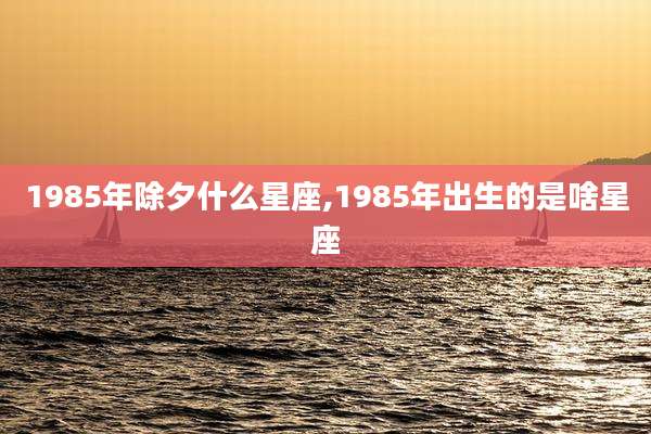 1985年除夕什么星座,1985年出生的是啥星座