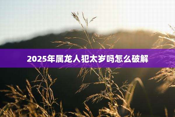 2025年属龙人犯太岁吗怎么破解