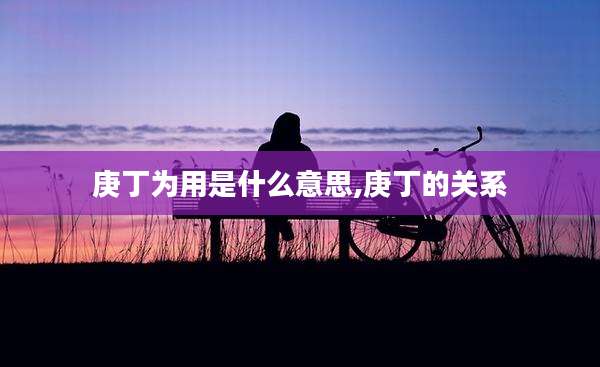 庚丁为用是什么意思,庚丁的关系