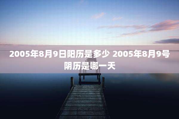 2005年8月9日阳历是多少 2005年8月9号阴历是哪一天