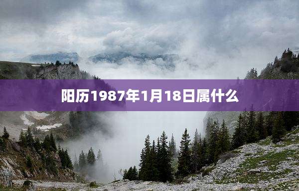阳历1987年1月18日属什么