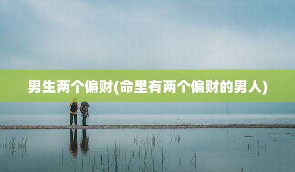 男生两个偏财(命里有两个偏财的男人)