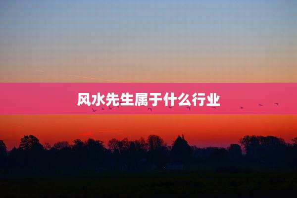 风水先生属于什么行业