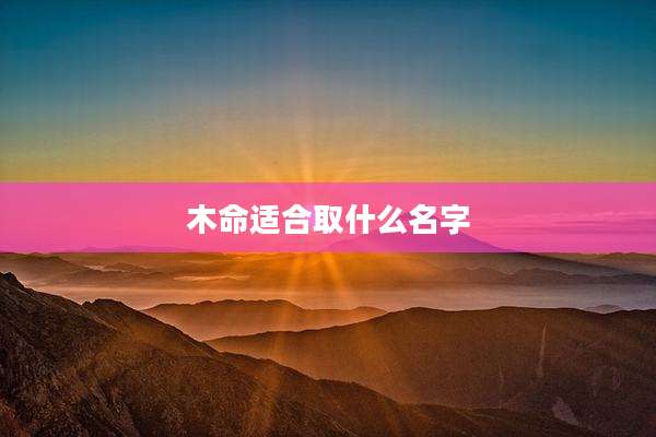 木命适合取什么名字