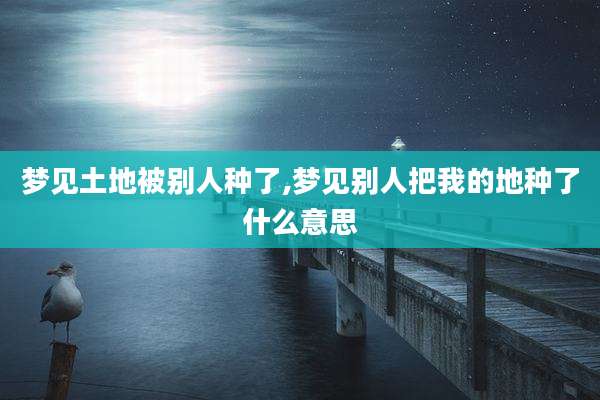 梦见土地被别人种了,梦见别人把我的地种了什么意思