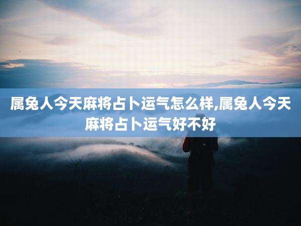属兔人今天麻将占卜运气怎么样,属兔人今天麻将占卜运气好不好