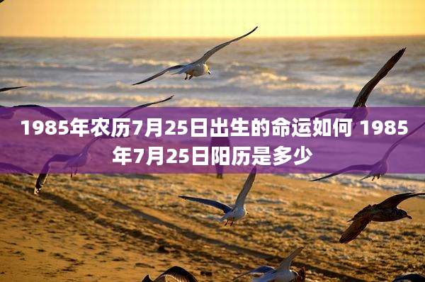 1985年农历7月25日出生的命运如何 1985年7月25日阳历是多少