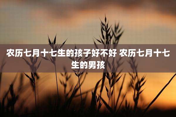 农历七月十七生的孩子好不好 农历七月十七生的男孩