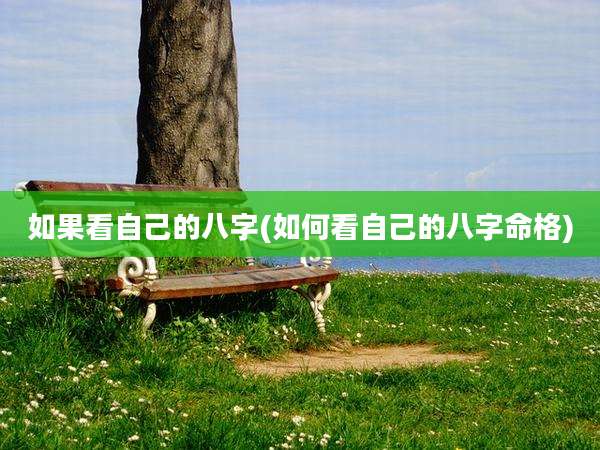 如果看自己的八字(如何看自己的八字命格)