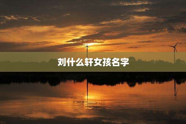 刘什么轩女孩名字
