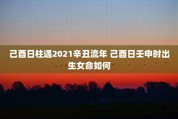 己酉日柱遇2021辛丑流年 己酉日壬申时出生女命如何