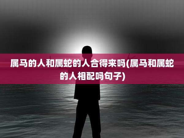 属马的人和属蛇的人合得来吗(属马和属蛇的人相配吗句子)
