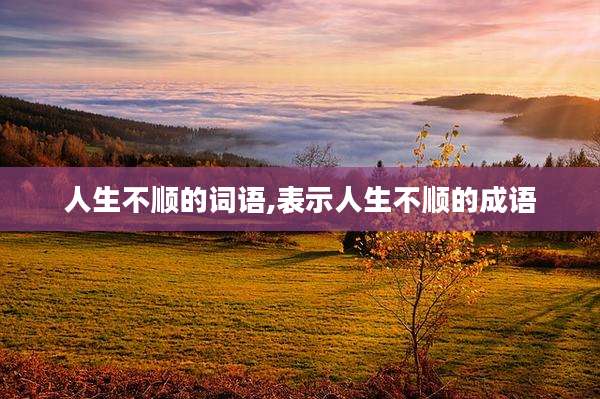 人生不顺的词语,表示人生不顺的成语