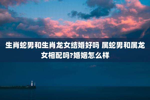 生肖蛇男和生肖龙女结婚好吗 属蛇男和属龙女相配吗?婚姻怎么样