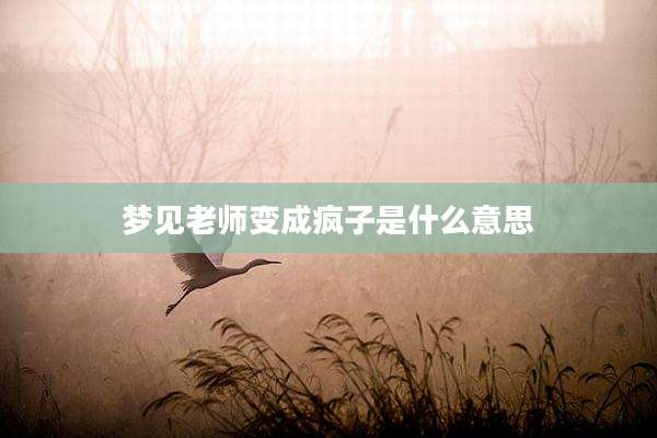 梦见老师变成疯子是什么意思