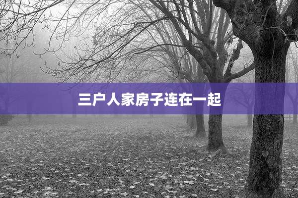三户人家房子连在一起